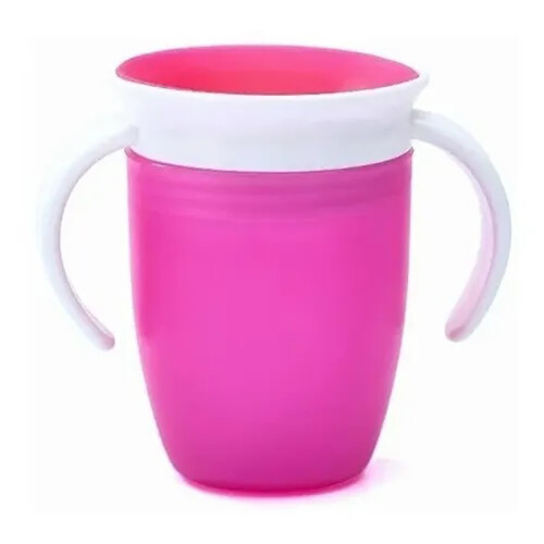 Trinklernbecher 240 ml, 10,5  10,5  8 cm, Rosa Silikon-Becher 1