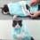 Katzen-Badebeutel 5 Gen 60x42x32 cm Grün/Weiß 10