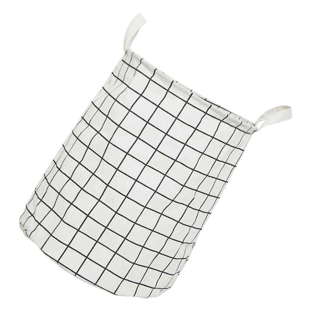 Foldable Dirty Clothes Basket Household Cotton Linen Dirty Laundry Basket Storage Basket Laundry Organizer White Squares