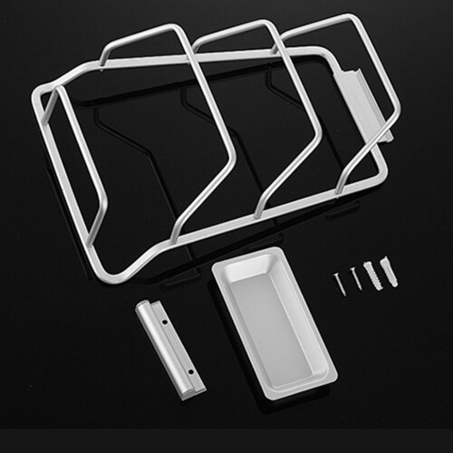 3-Schicht-Topfdeckelhalter, wandmontiert, Space-Aluminium
