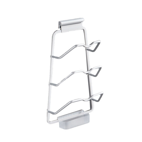 3-Schicht-Topfdeckelhalter, wandmontiert, Space-Aluminium 1