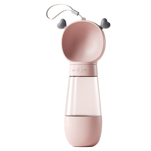Botella de agua para perros rosa transparente 350ml/200ml 1