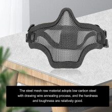 Halbmaske aus Stahlgeflecht 54-62 cm Schwarz