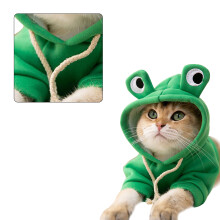 Cat Hoodies Stylish Cute Animal Autumn Winter Warm Cat Adorable Costume for Cats Kittens Puppies Big Eyed Frog in Costume S (Recommended We