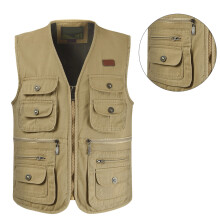 Cargo-Weste mit Mehrfachtaschen aus Baumwolle Altbraun XL