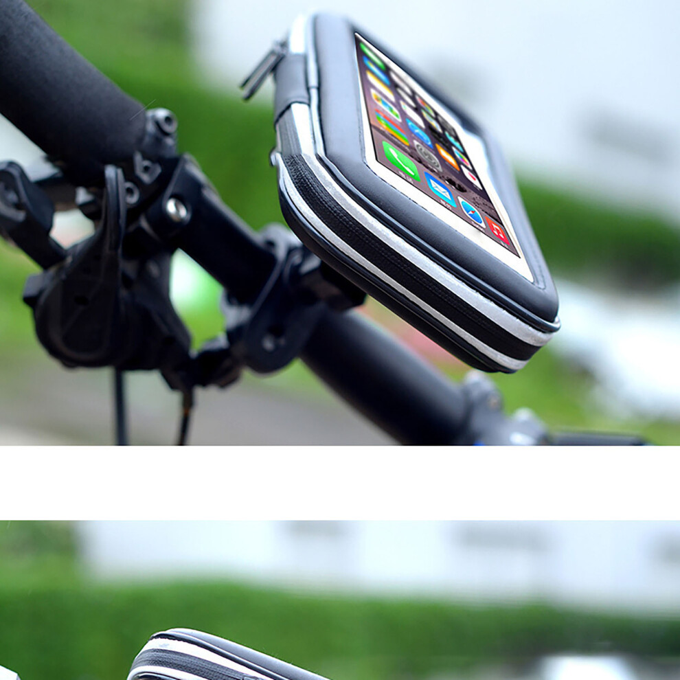 Bike Phone Handlebar Bag Waterproof Sensitive Touch Screen Bicycle Phone Holder Pouch Bag L 8491319498275