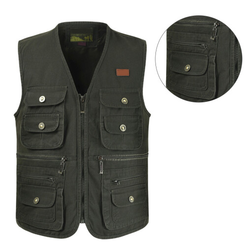 Cargoweste Mehrfachtaschen Baumwolle altgrün XL 2