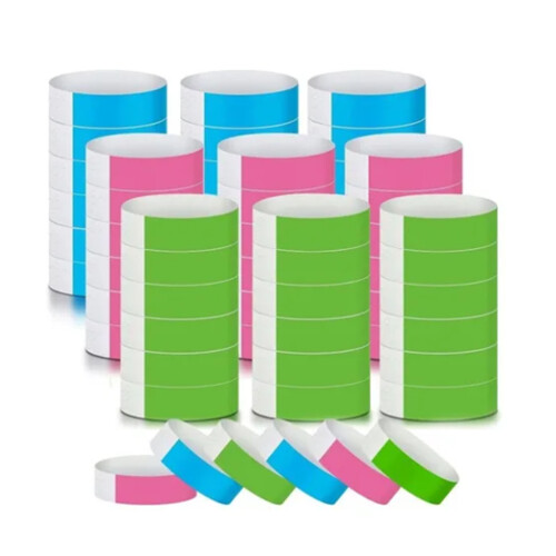 Pulseras 300 uds 19x250mm Verde Rosa Azul 1
