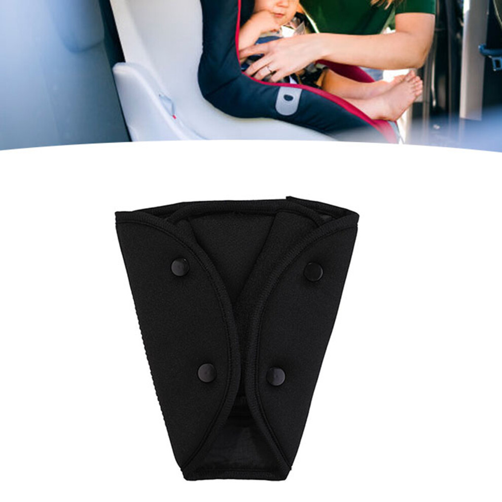 Car Child Seat Belt Triangle Adjuster Comfortable Environmentally Friendly Breathable Cotton for Auto Black