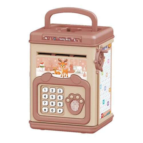 Rosa Spardose mit Fingerabdruck 13  11,5  19,5 cm 1