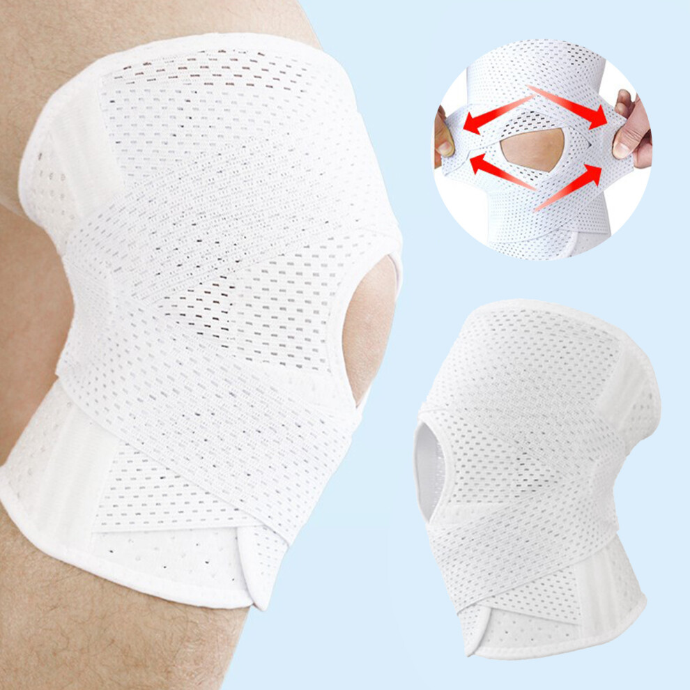 Knee Brace Ultra Thin Breathable Knee Support Pads for Patella Stabilization and Meniscus Recovery White Single XL
