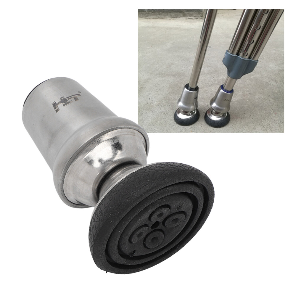 Walking Cane Stick Tips Universal Swivel Rubber Stainless Steel 19mm Inner Diameter Heavy Duty Replacement Crutch Tip