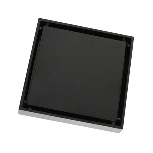 Schwarzer 4-Zoll-Quadrat-Duschabfluss, unsichtbar, 1,3 mm 2