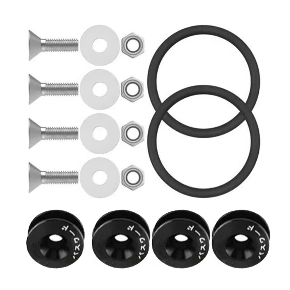 Jdm Quick Release Fasteners Kit Complete High Strength Anodic Oxidation Surface For Car Black 4691319503311