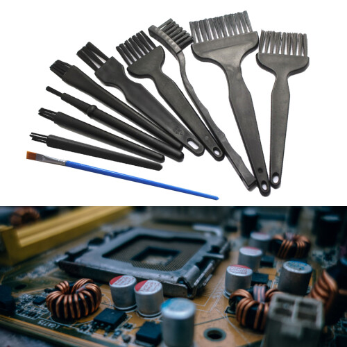 10 Stück ABS Tastaturbürsten-Set - 9 elektrostatische + 1