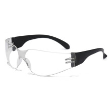 Stoßfeste Sport-Sicherheitsbrille mit schwarzem Bügel und klarer Linse