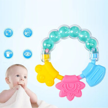 Baby-Rassel-Beißring aus Gummi 9,5 7 cm / 3,7 2,8 in Grün