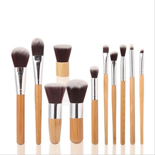 11 Stück Bambus-Make-up-Pinsel, beige 20x14x4 cm 2