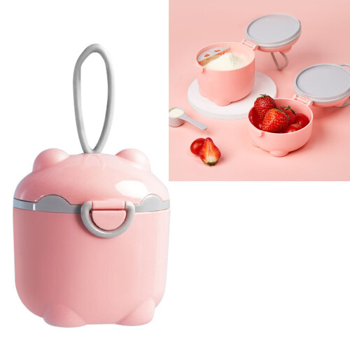 Tragbarer Babynahrungsbehälter L Rosa Bär