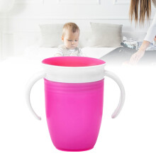 Taza de silicona para bebé con asa pequeña rosa 10,510,58 cm