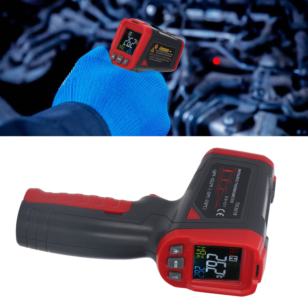 Handheld Infrared Thermometer High Accuracy Color Screen Temperature Tester for Industrial Objects