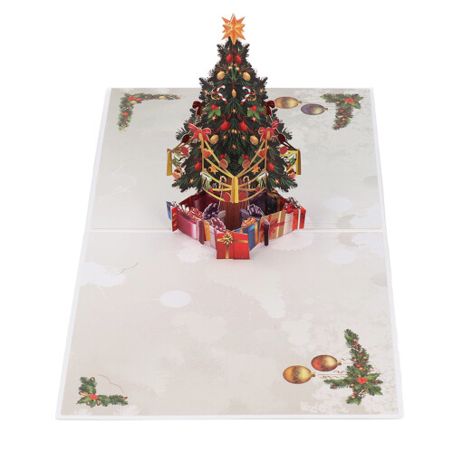 3D-Weihnachtskarte Exquisiter Baum mit Umschlagpapier