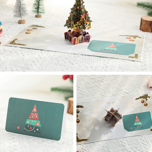3D-Weihnachtskarte Exquisiter Baum mit Umschlagpapier 2