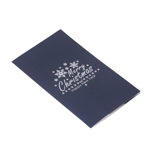 3D-Weihnachtskarten Blaues Papier Pop-up Glitzerbaum 2