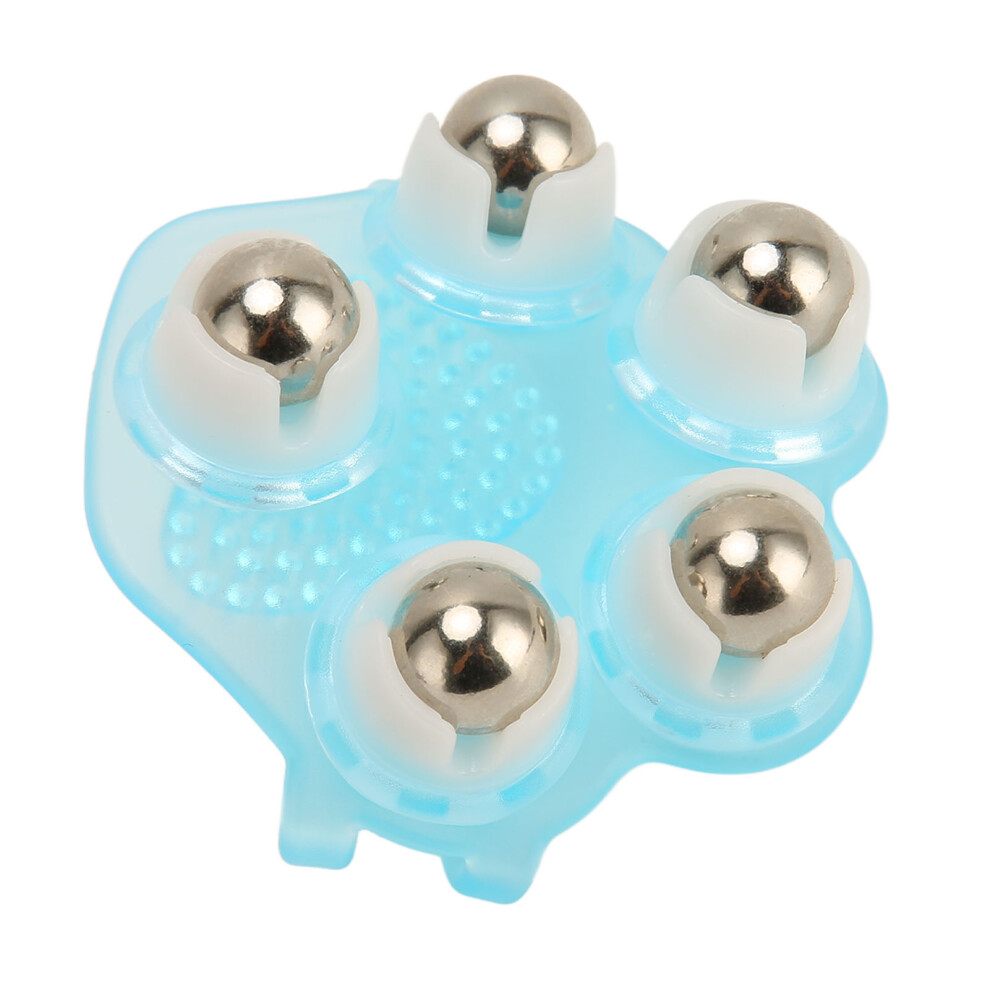Hand Roller Massager 5 Beads 360 Degree Rotating Manual Roller Massager for Women Home Use Blue