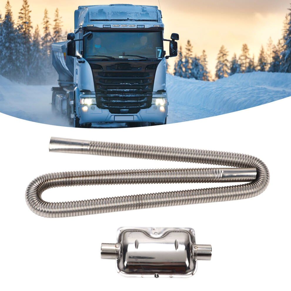 Parking Air Heater Exhaust Pipe With Muffler Stainless Steel Fuel Tank Diesel Gas Vent Hose 2.5Cm Inner Diameter 120Cm 7601319507681