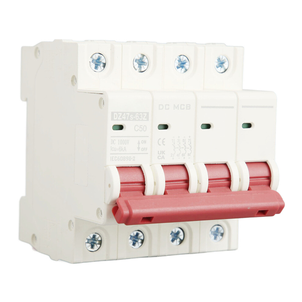 4P Small Circuit Breaker 6000A Breaking Capacity Solar Pv System Mini Circuit Breaker Dc1000v 50A 3371319508509