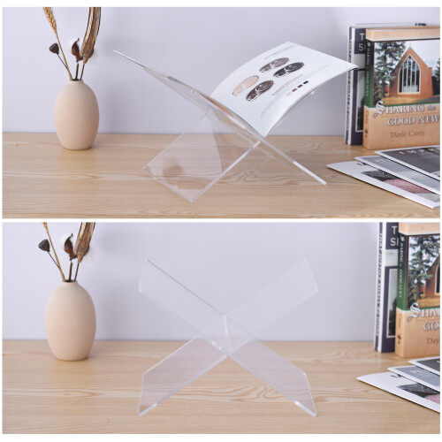 Acryl-X-förmiger Buchständer Regal 240x200x175mm in Schwarz, Weiß oder Transparent 2