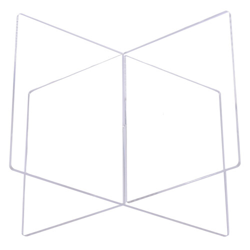 Acryl-X-förmiger Buchständer Regal 240x200x175mm in Schwarz, Weiß oder Transparent 1