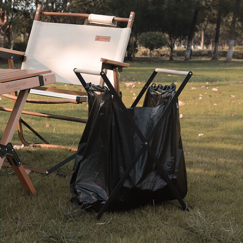 Soporte para bolsas de basura con marco de hierro plegable 2