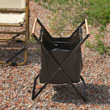 Soporte para bolsas de basura con marco de hierro plegable
