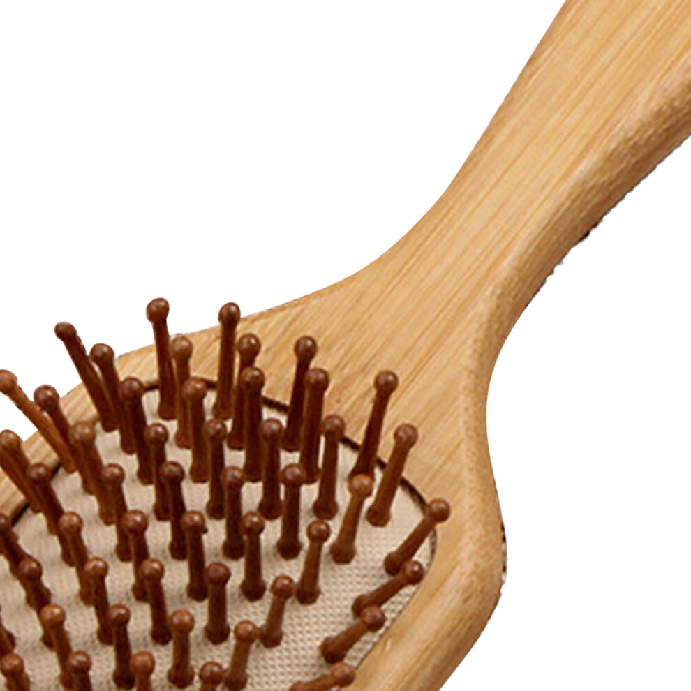 Bamboo Paddle Hair Brush Ergonomic Detangling Smoothing Massage Cushion Hair Brush Styling Tool