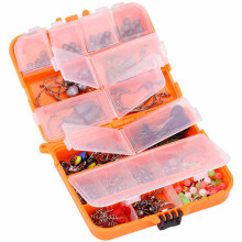 257-teiliges Angelköder-Set mit orangefarbener Aufbewahrungsbox 10.1oz