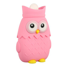 Eulenförmige Silikon-Wärmflasche 400ml Pink