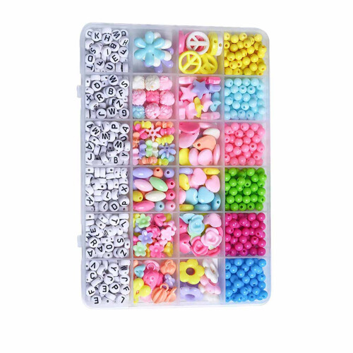 DIY-Perlen-Set - 260 g, 19x13x1,9 cm, bunte Perlen
