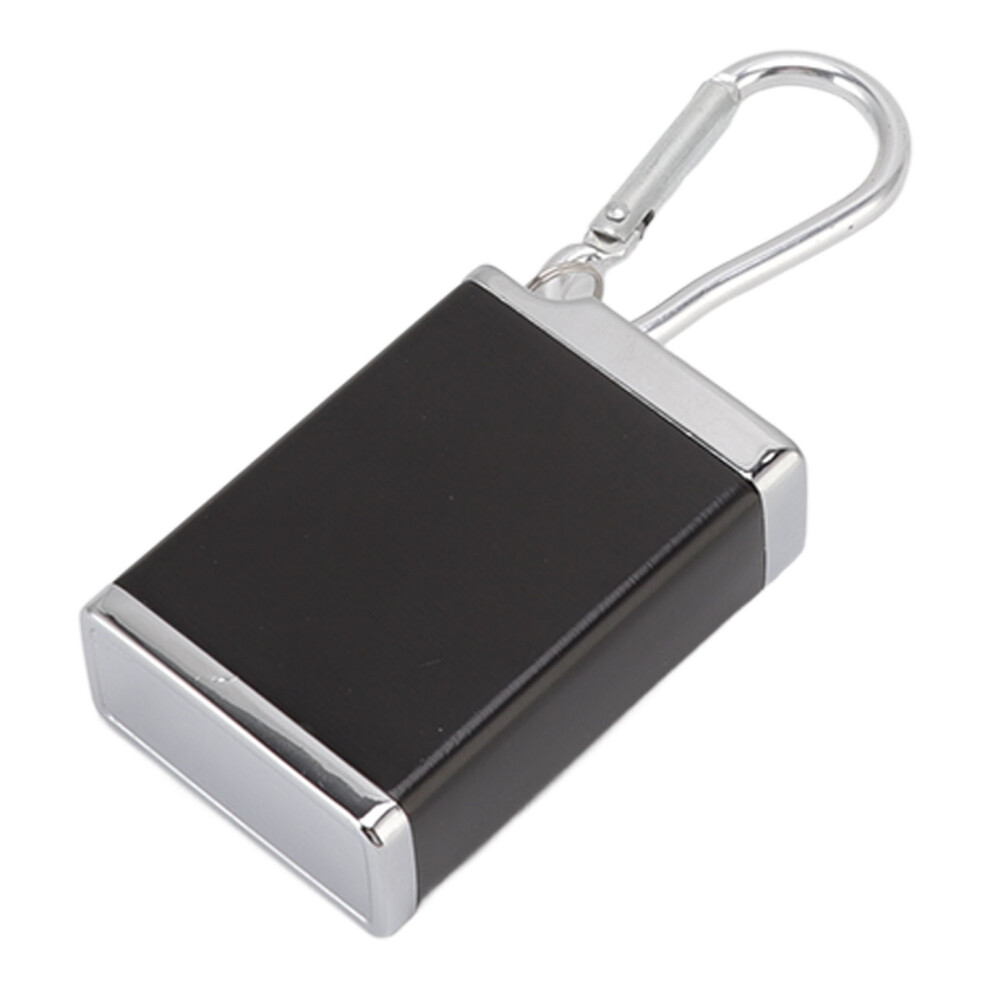 Ashtray Portable Mini Zinc Alloy Fireproof Delicate Ashtray Keychain With Buckle Lid Black