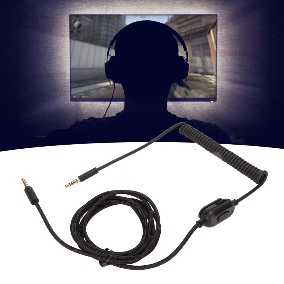 3.5mm Male to 3.5mm Male Coiled Sound Cable Headphone Spring Coiled Cable Replacement for Logitech GPRO GPRO G233 G433-image-OPC-PHTHZGN-NEW