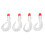 4 Stück lebensechte PVC-Köder Rot-Weiß 57 g / 2,01 oz 2