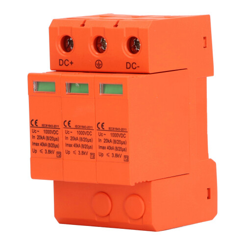 DC Surge Protector Visual Window Overheat Protection Quick Response PV Surge Protective Device 3P 40kv 1000V 1