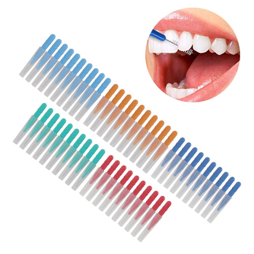 50 Stück Interdentalbürsten Kunststoff/Edelstahl, bunt