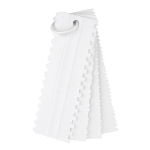 4Pcs Cake Scraper Durable Eco Friendly Plastic 8 Styles Hanging Hook Design Cake Smoother for Baking DIY White