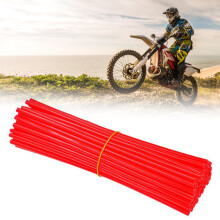 72 Stück PVC-Speichenhüllen für das Fahrrad, 24x0,5 cm, Rot