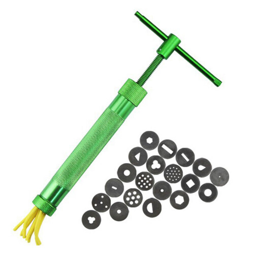 Extrusor de arcilla de acero inoxidable verde 200 g, 16,5 cm 2