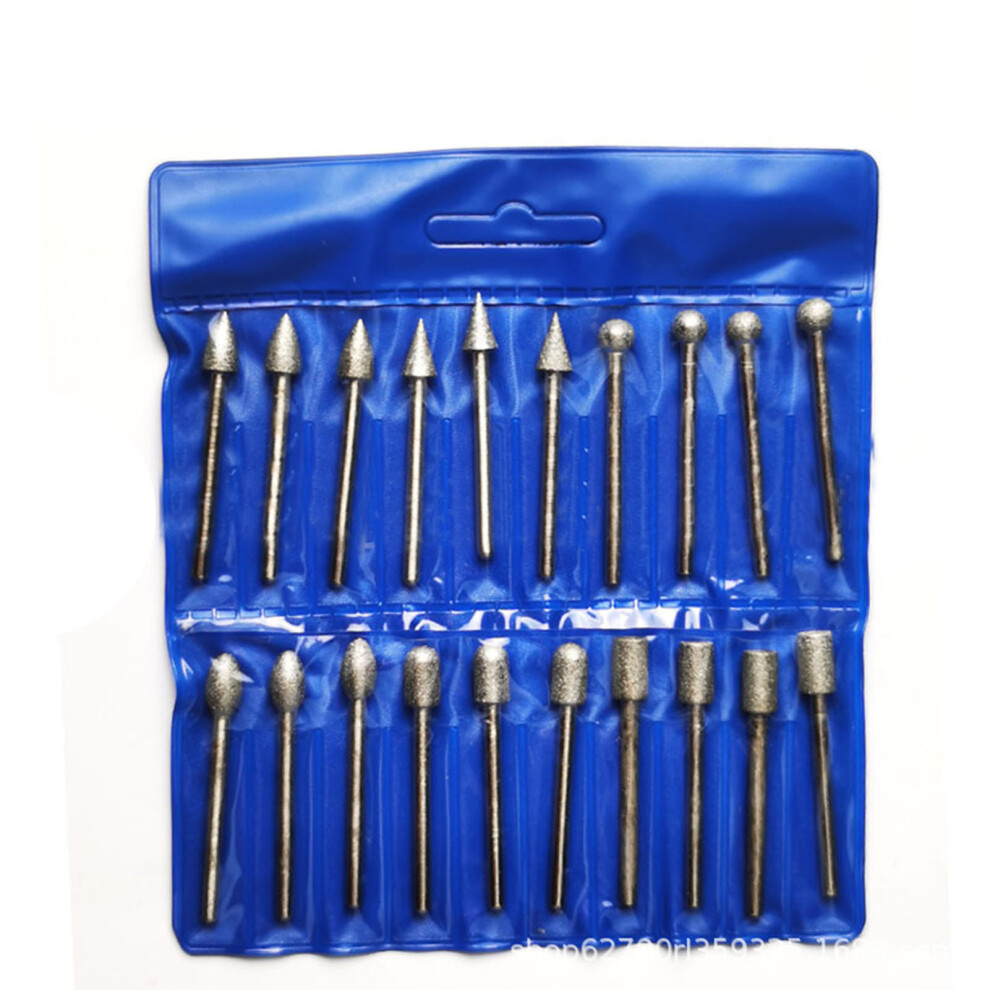 20 Pcs Grinding Bit Set 1/8In Shank 1/4In Drilling Diameter Rotary Grinding Burr For Woodworking Carving Chamfering 4041319524777