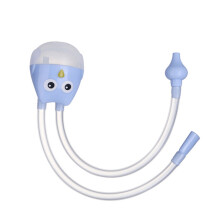 Manueller Baby-Nasenabsauger in Eule-Form, lebensmittelechtes PP & Silikon, 21x3,2cm, Blau
