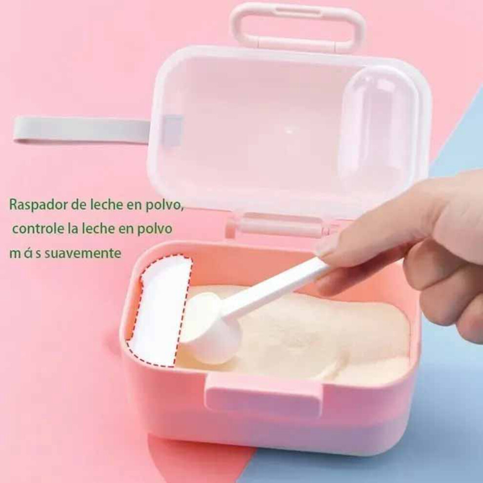 Milk Powder Storage Box Pp Shell Bpa Free Portable Baby Milk Powder Container Box With Lanyard Pink